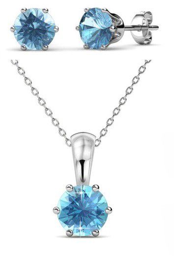 Crystalize Aquamarine/March Birth Set with Swarovski® Crystals
