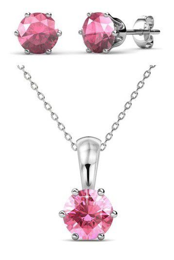 Crystalize Pink Tourmaline/October Birth Set with Swarovski® Crystals