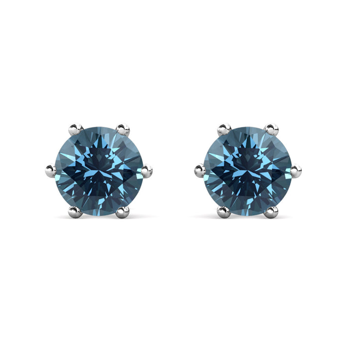 Crystalize Denim Blue Earrings With Crystals From Swarovski®