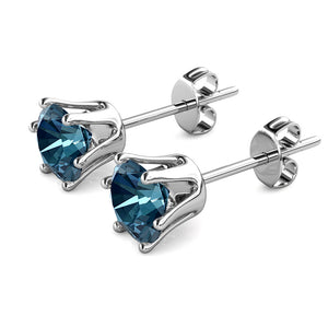 Crystalize Denim Blue Earrings With Crystals From Swarovski®