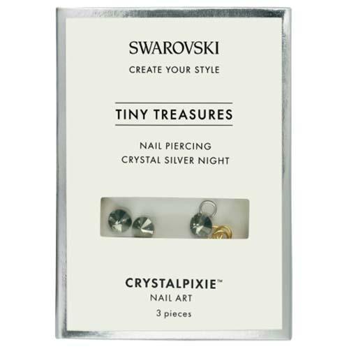 Swarovski® Tiny Treasures Nail Piercing Pendant for Nail Art Crystal Silver Night