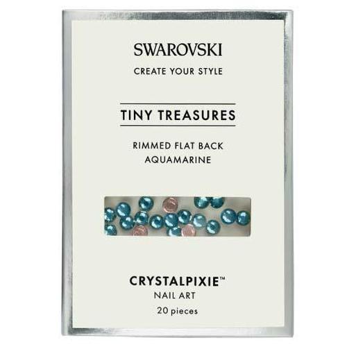 Swarovski® Tiny Treasures Rimmed Flatback Crystals for Nail Art Aquamarine