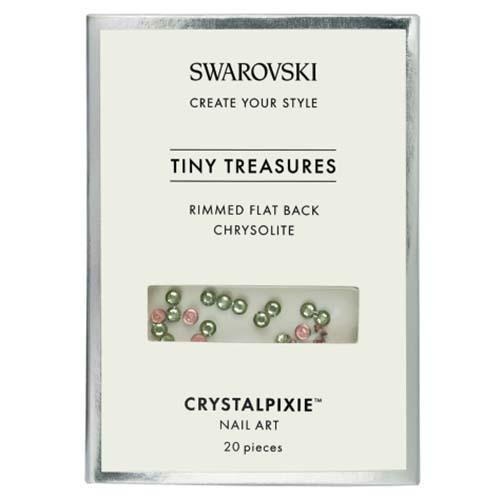 Swarovski® Tiny Treasures Rimmed Flatback Crystals for Nail Art Chrysolite