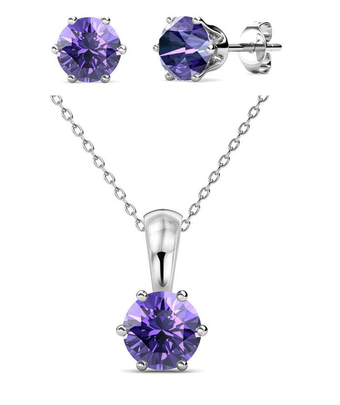 Crystalize Tanzanite Set With Crystals From Swarovski®