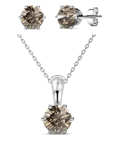 Crystalize Greige Set With Crystals From Swarovski®